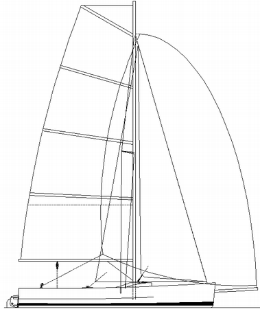 DS15 radius chine plywood sailboat sailplan