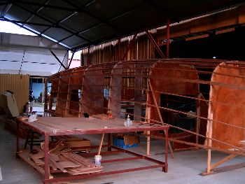 building the dh550 radius chine plywood catamaran