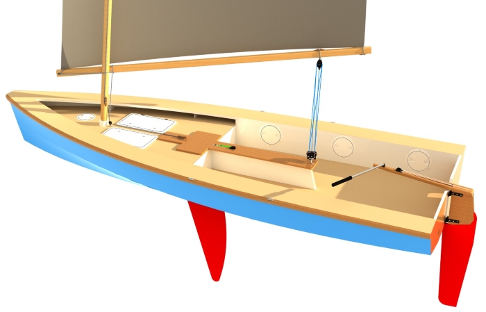 Deck layout of Naskeag 16 with Lug rig